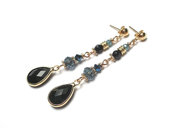 Tears black - navy /26.10.18/ - kolczyki