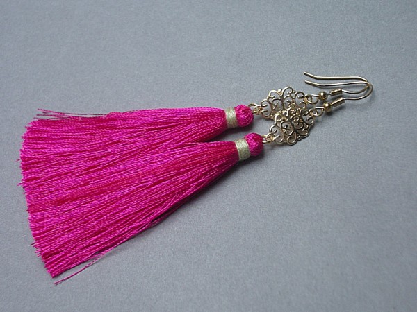 Alloys Collection /boho/ fuksja - kolczyki