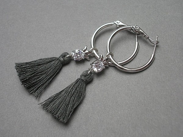 BOHO circle /grey/ 14.02.19 - kolczyki