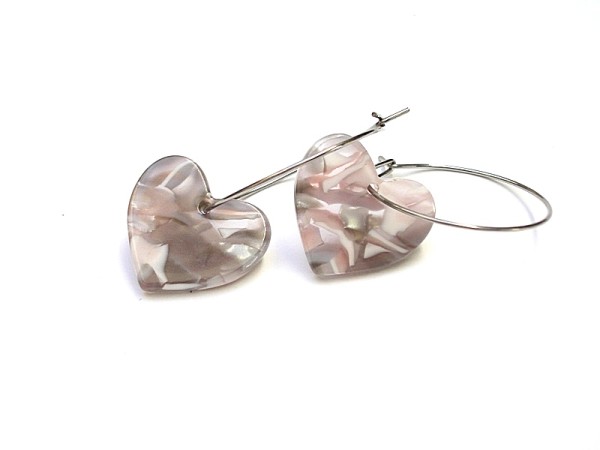 Alloys Collection /marble heart/ - kolczyki