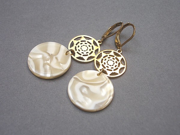 Alloys Collection /creme - rosette/ - kolczyki
