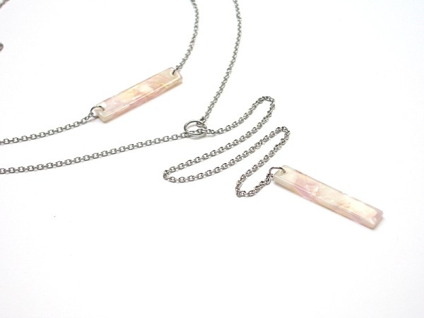 Alloys Collection - pink marble - naszyjnik
