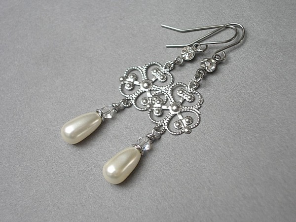 Alloys Collection /pearls rosette/ vol. 2 - kolczyki