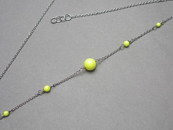 Alloys Collection - neon yellow pearls -naszyjnik