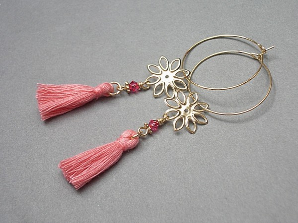 Flower /eozyna/ - kolczyki