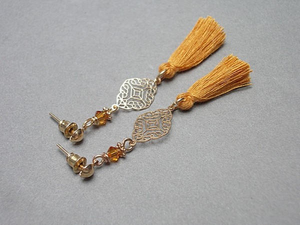 BOHO - rose gold rosette /irish/ - kolczyki