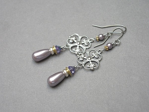 Alloys Collection /pearls rosette/ mauve