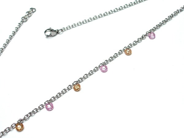 Alloys Collection Choker Line - cyrkonie pink and nude