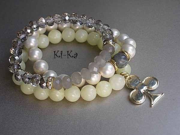 VANILIA YELLOW AND GREY SET - BRANSOLETKI