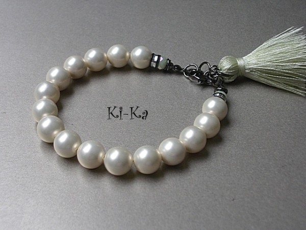 GREY AND  YELLOW /PERŁY MJORKA/- BRANSOLETKA