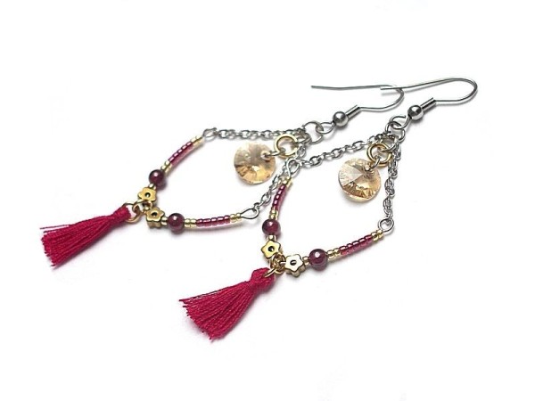 Alloys Collection - boho /carmine/ - kolczyki