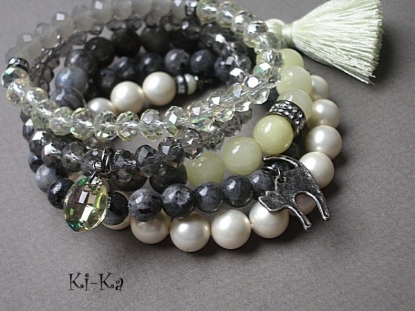 GREY AND  YELLOW /LARVIKIT/- BRANSOLETKA