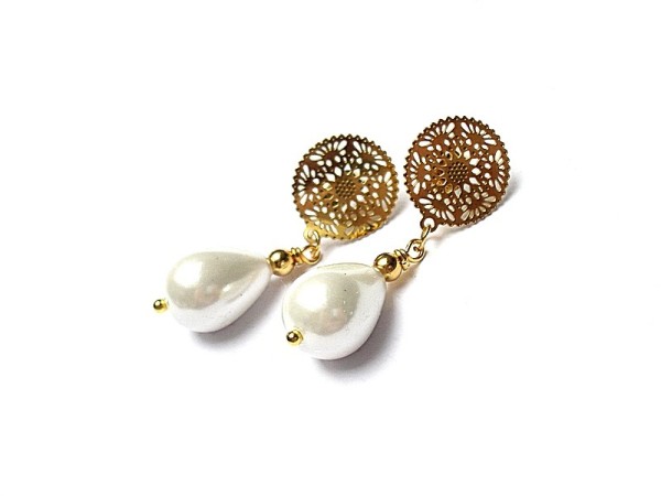 Pearls /white/ perły naturalne vol. 1- kolczyki