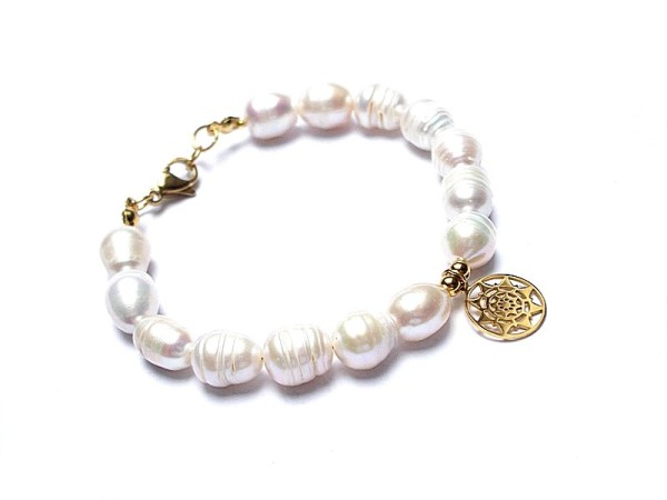 Pearls /white/ perły naturalne vol. 3 - bransoletka