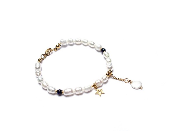 Pearls /white/ perły naturalne vol. 4-bransoletka