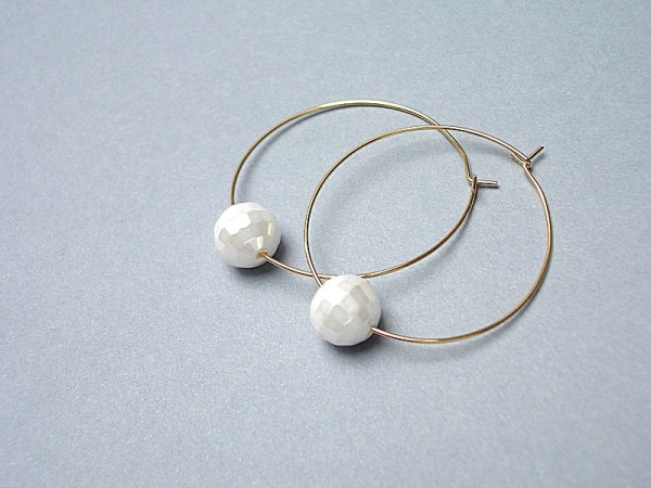 Alloys Collection /one pearl/ white vol. 3 - kolczyki