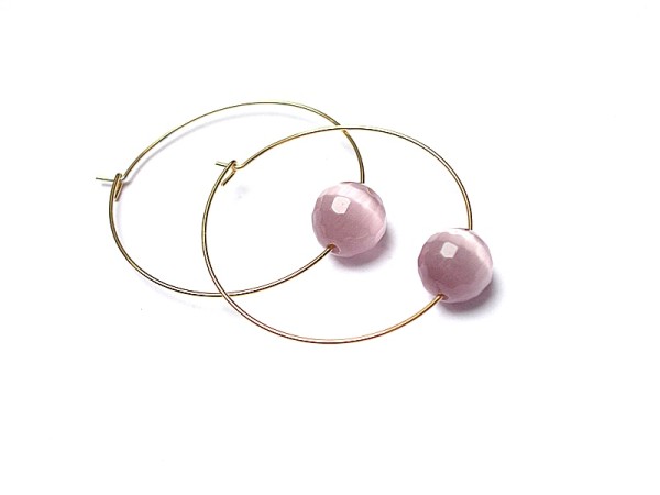Alloys Collection /one stone/ kocie oko pink