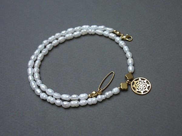 Pearls /white/ perły naturalne vol. 4- choker