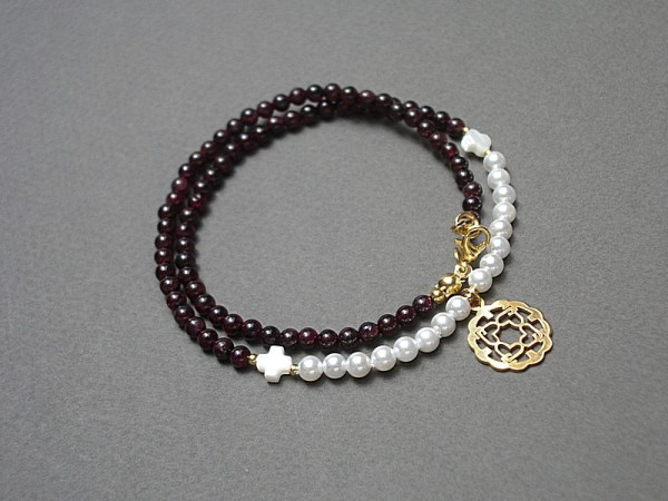 Granaty i perły /choker/ vol. 1 - Szlachetna kolekcja