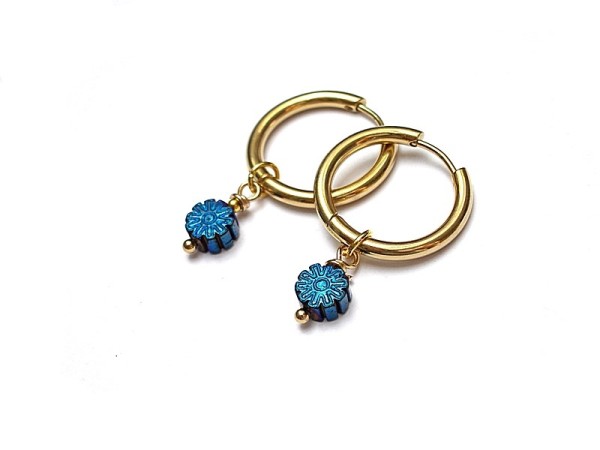 Alloys Collection /hematite flower/ - kolczyki