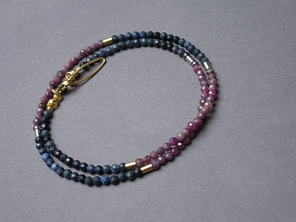 Szafiry i rubiny mix choker - Szlachetna kolekcja
