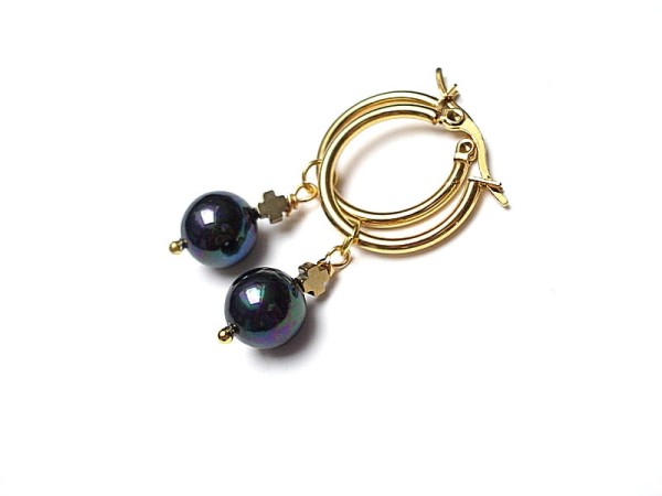 Pearls /navy blue / vol. 2 - kolczyki