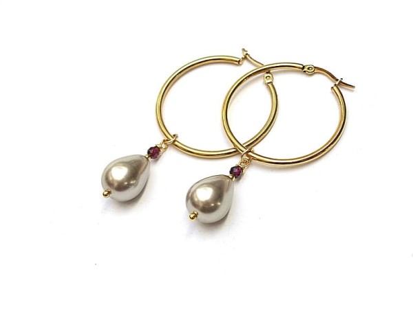 Pearls /beige/ perły vol. 4 - kolczyki