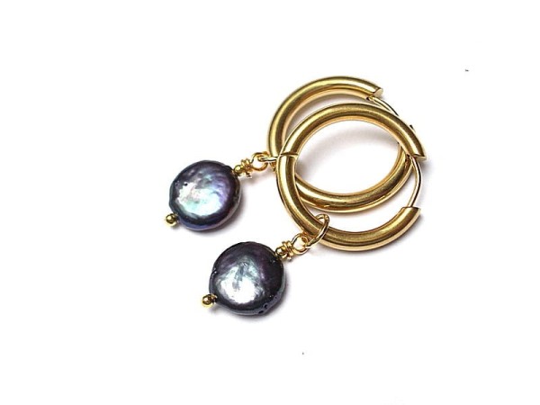 Pearls /navy blue / vol. 3 - kolczyki