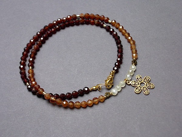 Granaty Hessonit /choker/ - Szlachetna kolekcja