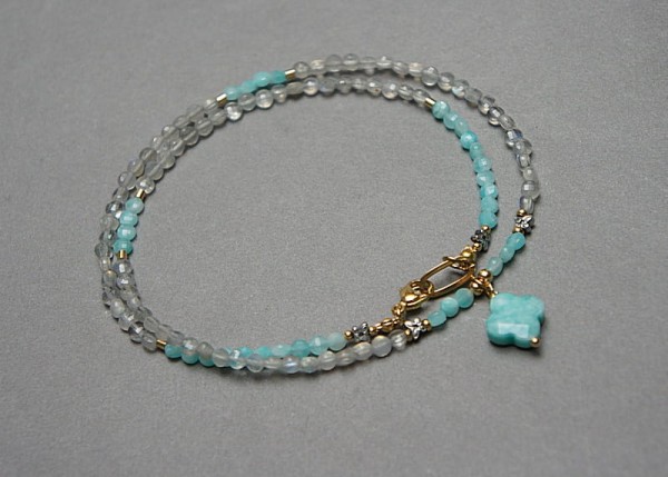 Labradoryty i amazonity /choker/ - Szlachetna kolekcja