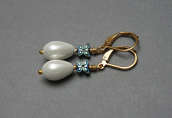 Pearls /white/ perły vol. 18 -  kolczyki