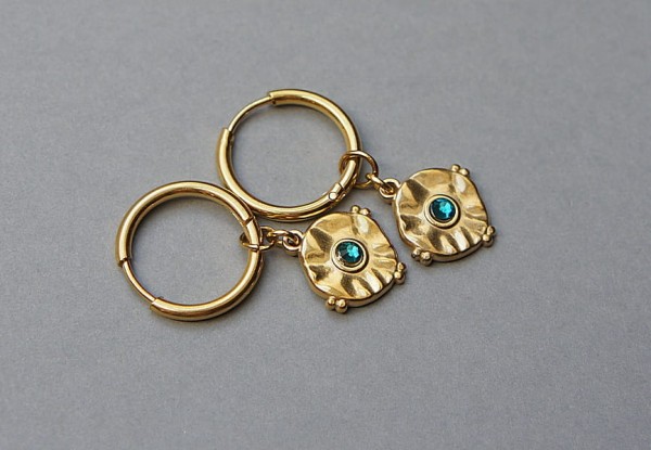 Alloys Collection Coins /blue zircone/ - kolczyki