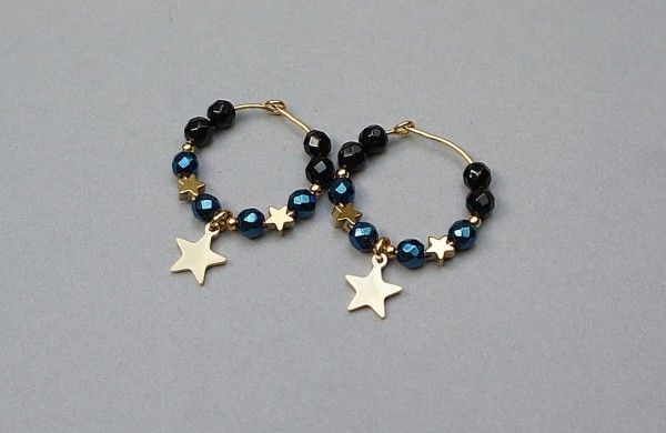 Alloys Collection /navy blue star/ - kolczyki