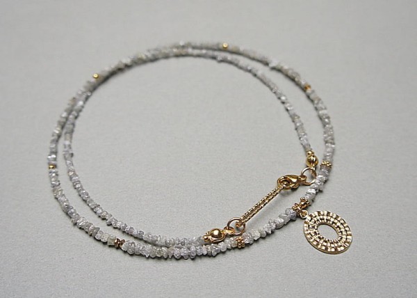 Diamenty light grey choker- naszyjnik - Szlachetna kolekcja