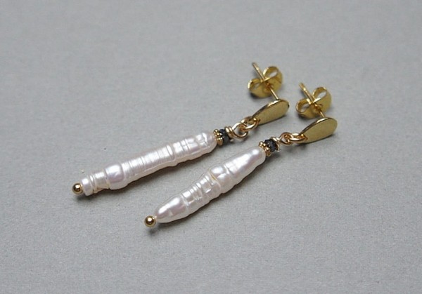 Alloys Collection - Perłowe patyczki - kolczyki