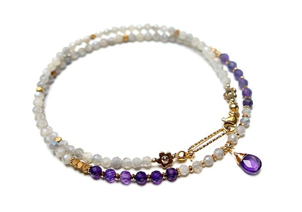 Labradoryty + ametysty /choker/ - Szlachetna kolekcja