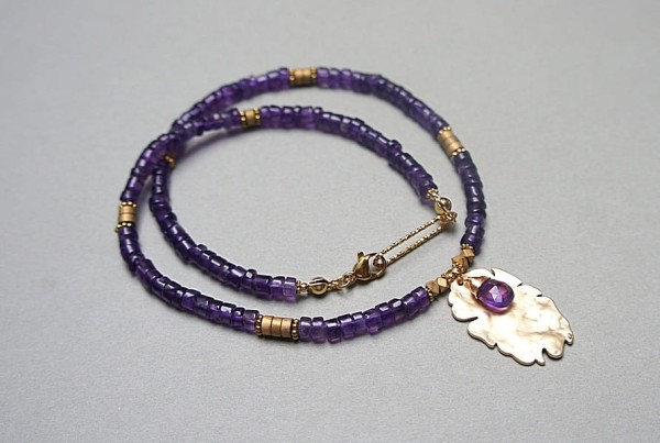 Ametysty vol. 9 choker - Szlachetna kolekcja