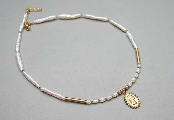 Pearls /white/ perły naturalne vol. 7 - choker