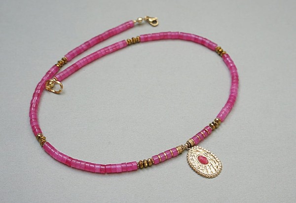 Jadeit fuksja /choker/ - Szlachetna kolekcja