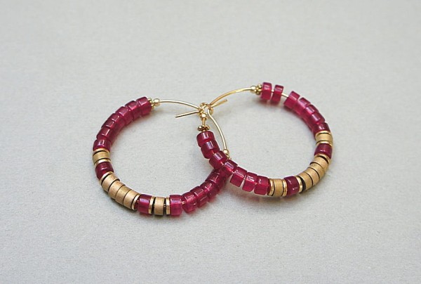 Alloys Collection Wianki /jadeit bordeaux/ - kolczyki