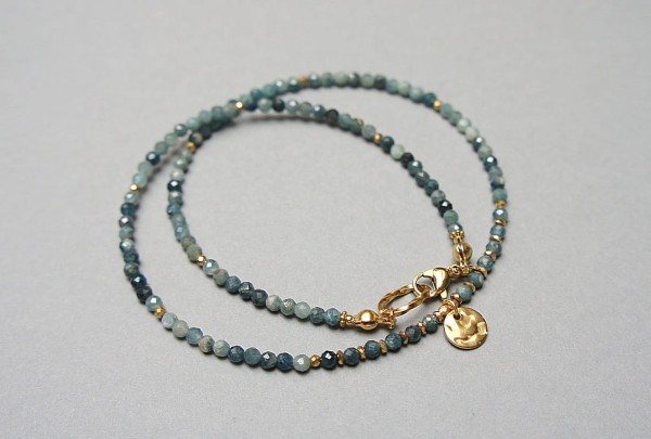 Turmaliny niebieskie /choker/ 25 naszyjnik - Szlachetna kolekcja