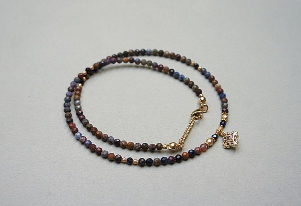 Szafiry mix vol. 7 /choker/ naszyjnik - Szlachetna kolekcja