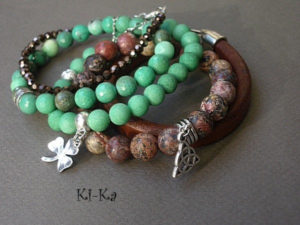 GREEN AND BROWN 4- BRANSOLETKA
