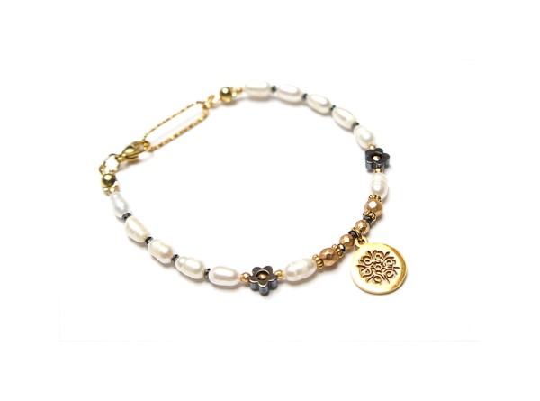 Pearls /white/ perły naturalne vol. 10 - bransoletka