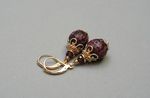 Jajeczka Faberge Burgund /19-11-24/ - kolczyki