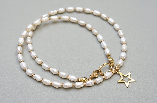 Pearls /white/ perły naturalne vol. 8 - choker