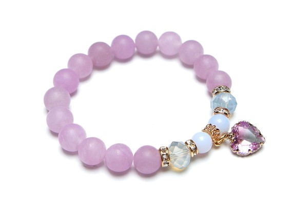 Blue and lavender /heart/ - bransoletka /29-12-24/