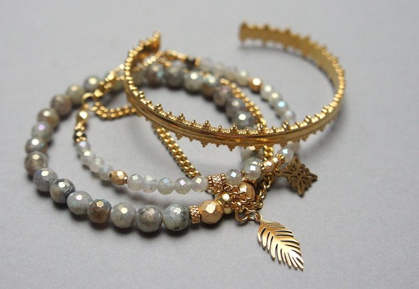 Zestaw bransoletek Labradoryty vol. 3 - Szlachetna kolekcja