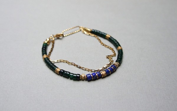 Lush meadow /jadeit, lapis lazuli/ 2.03.25 bransoletka - Szlachetna kolekcja