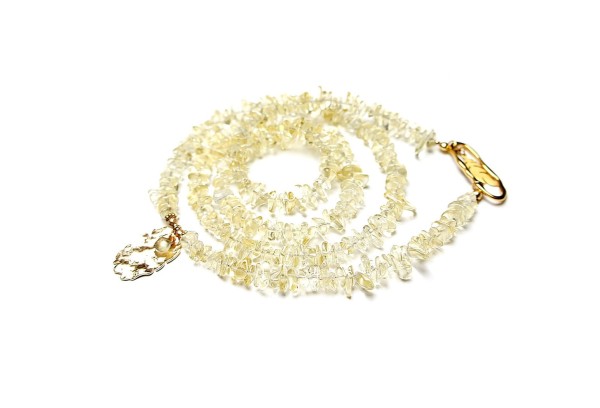 Sautoir /kwarc lemon/ - naszyjnik